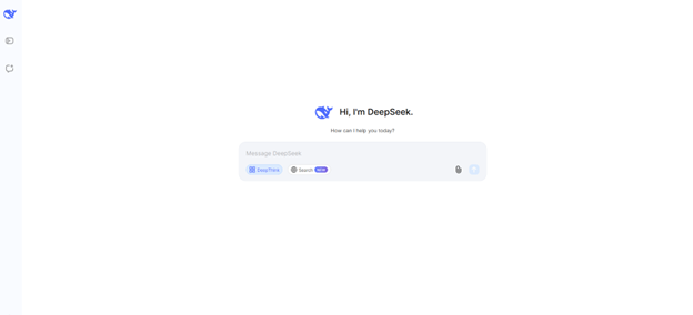 DeepSeek Interface with reasoning and search capabilities 