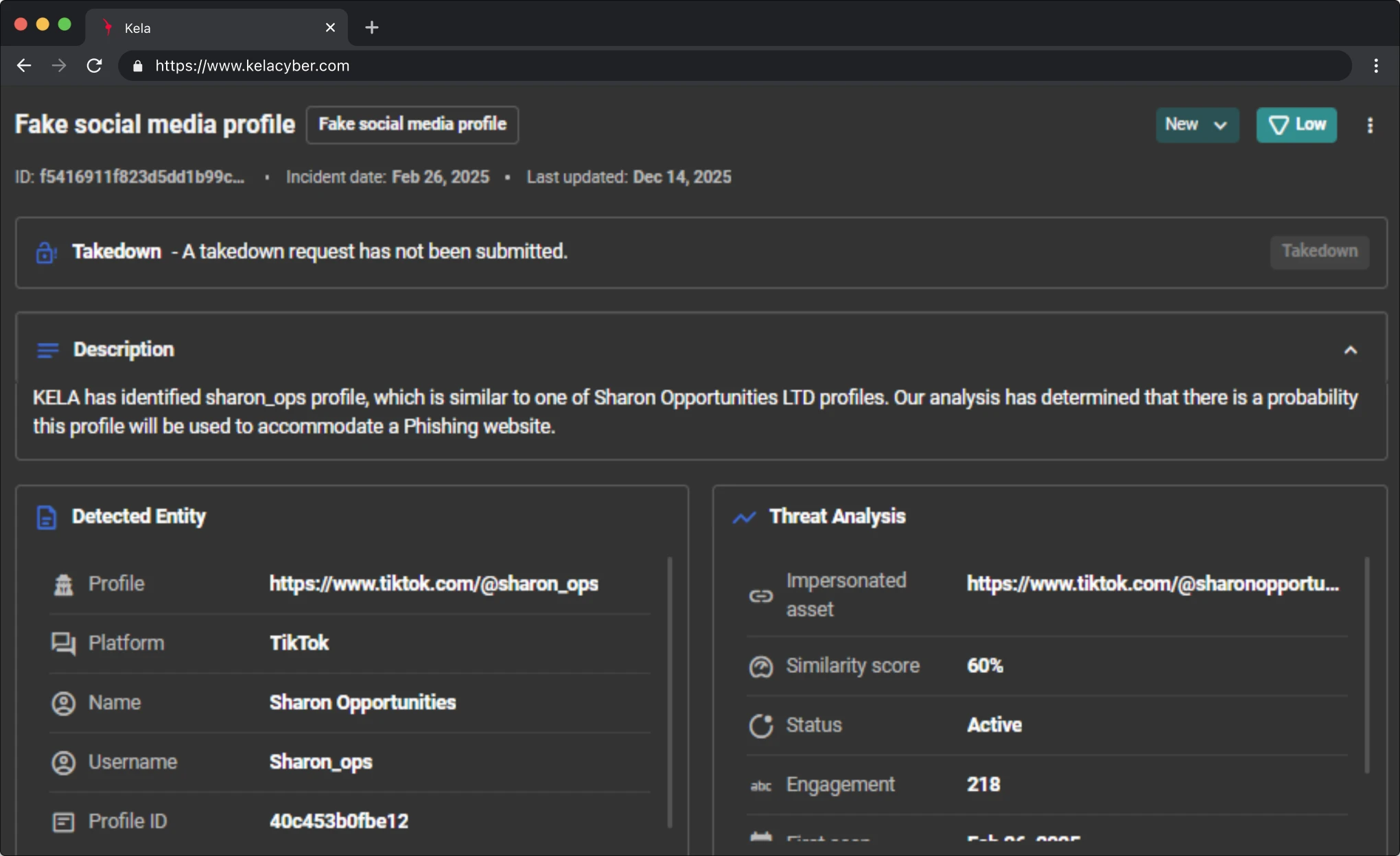 KELA platform screenshot: Social Media Monitoring