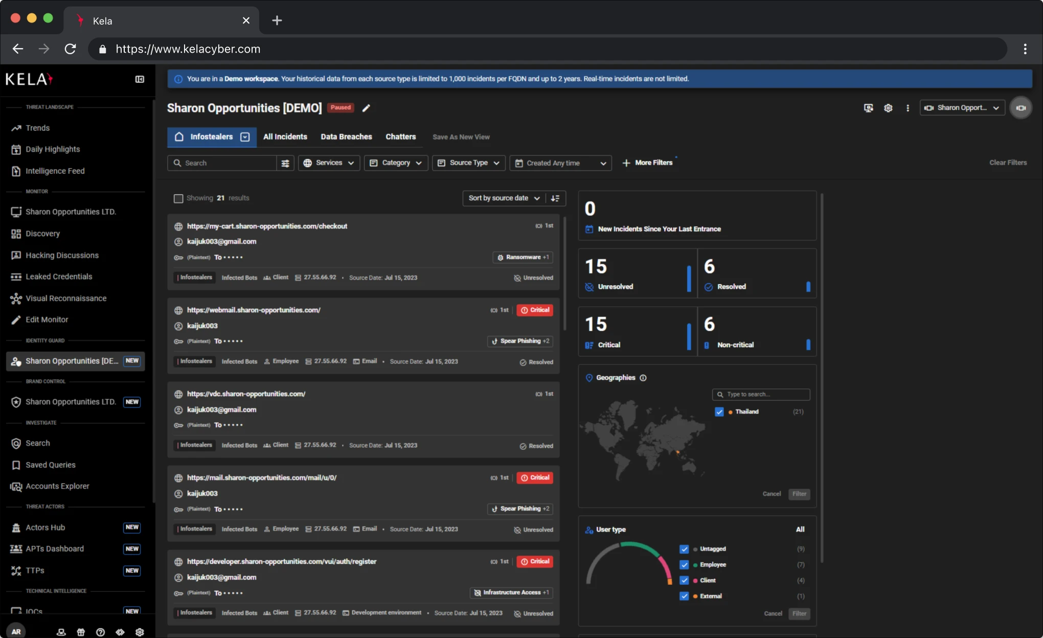 Screenshot der KELA-Plattform: Echtzeit-Benachrichtigungen