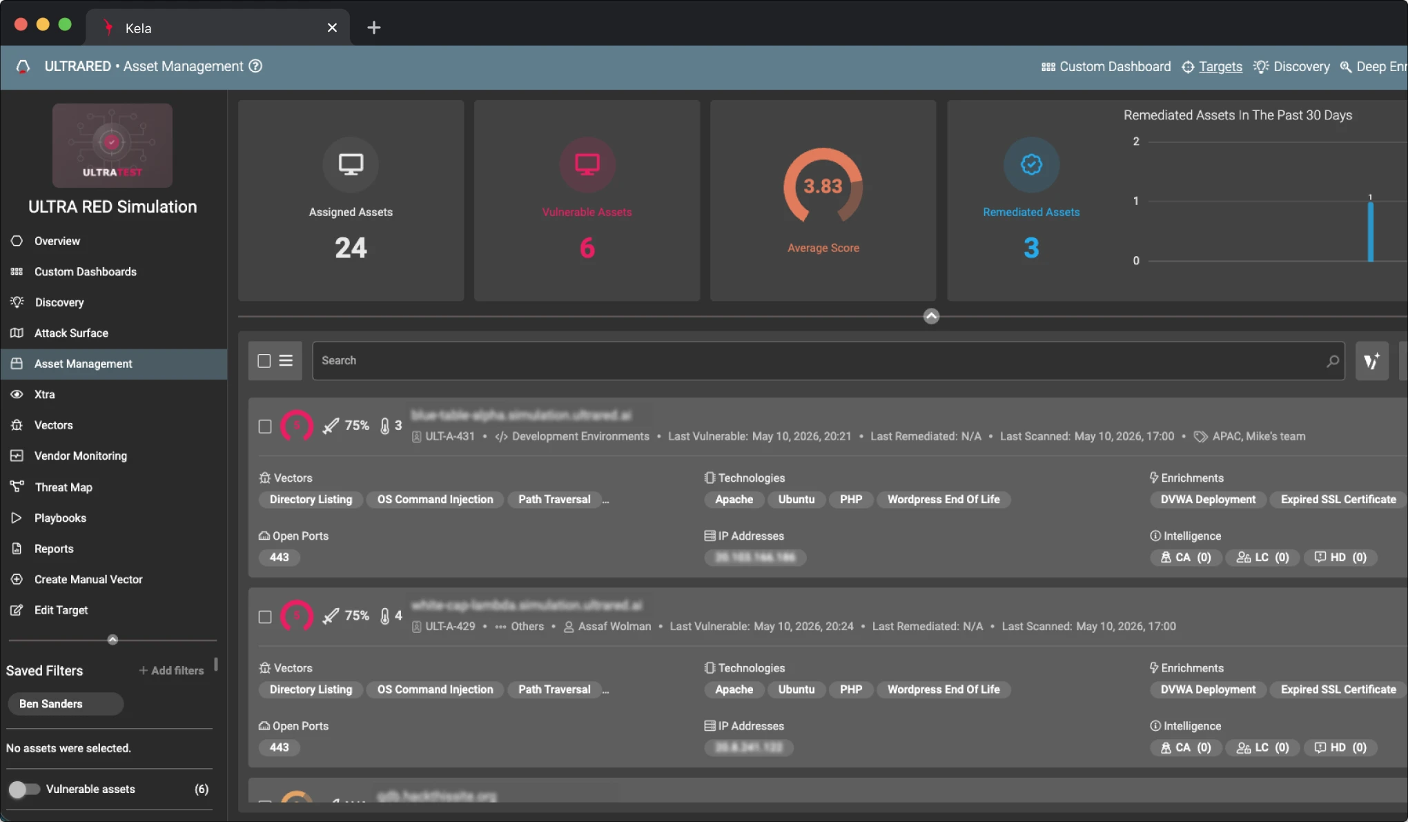 Captura de pantalla de la plataforma KELA: Mapeo contextual de activos