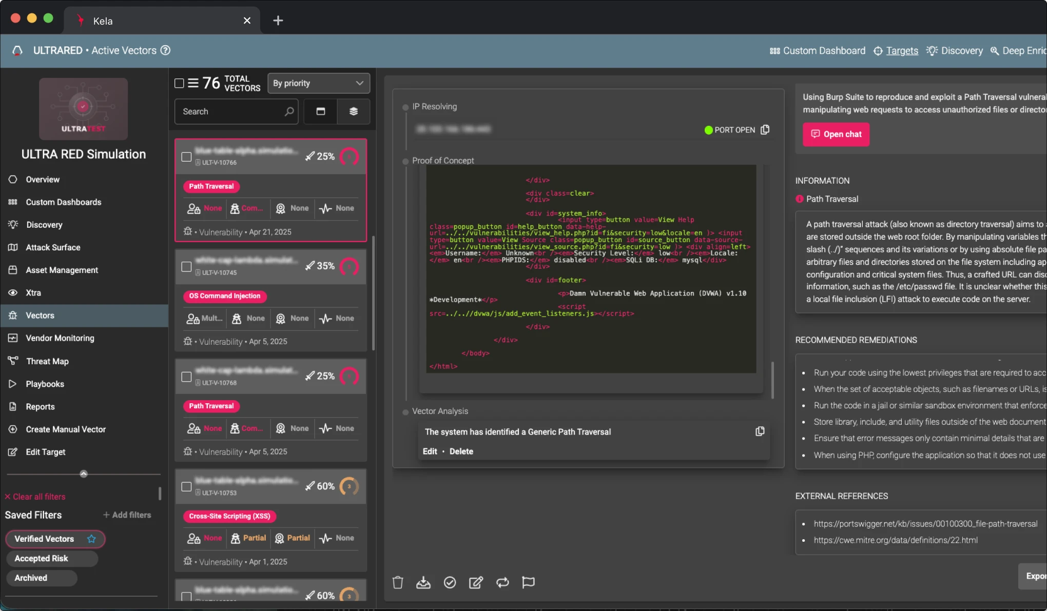 Captura de pantalla de la plataforma KELA: Resultados listos para su corrección