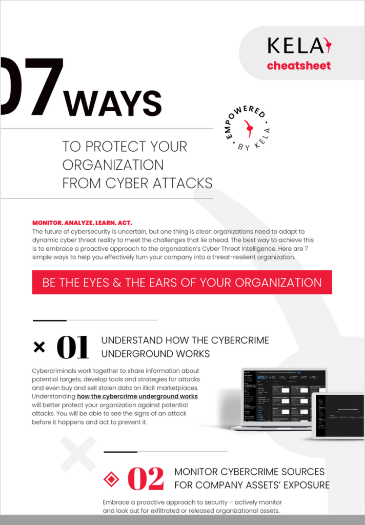 KELA guide cover: 7 Easy Steps To Bolster Your Threat-Resilience Capabilities [Checklist]