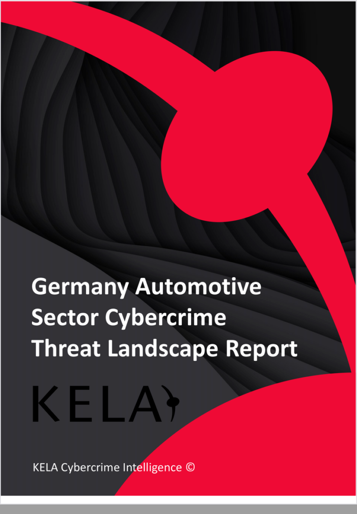 KELA report cover: German Automotive Sector Cybercrime Threats Landscape Report
