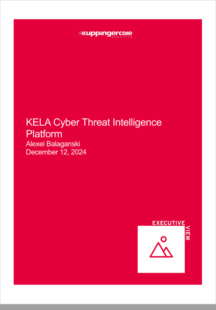 KELA report cover: KuppingerCole Executive View - KELA Cyber Threat Intelligence Platform