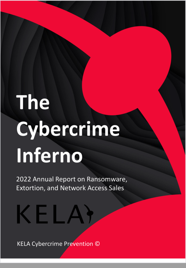 KELA report cover: The Cybercrime Inferno- 2022 Annual Report