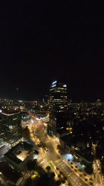 Tel Aviv at night from the KELA office